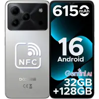 Doogee Note56 Pro Smartphone, Android 16, 6,56" scherm met 90Hz, 6150mAh batterij, 32GB RAM + 128GB opslag, 4G Dual-SIM, 13MP camera, NFC, vingerafdruksensor, gezichtsherkenning