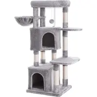 Famanu kattenmand, stabiel, 120 cm, lichtgrijs