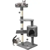 Famanu kraboom met speelhuisje - 116 cm, geschikt voor 2-3 katten