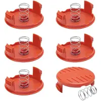 OEM Set van 6 spoelkappen voor grastrimmerdraad, veerspanning voorzien kunststof vervangingsspoelkappen voor grastrimmerdraad, accessoires voor grastrimmerspoelen