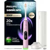 Philips Sonicare Next-Generation DiamondClean 8000 Elektrische Tandenborstel - Slimme Poetsdruksensor, Persoonlijke Coaching, Wittere Tanden & Gezonder Tandvlees - Blossom Pink - HX8311/15