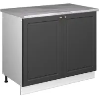 Vicco Wastafelkast Fame-Line Anthrazit-Gold Landhaus/Wit 100 cm, WB Marmer, Model 61901