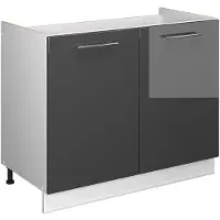 Vicco Wastafelkast Fame-Line, Antraciet Hoogglans/Wit, 100 cm zonder werkblad