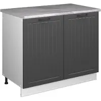 Vicco Wastafelkast Fame-Line, Donkergrijs/Wit, 100 cm, WB Marmer
