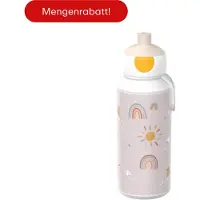 Mepal Pop-up drinkfles Campus - 400 ml - Sluit goed af - Drinkbeker voor kinderen - Sunshine & Rainbow