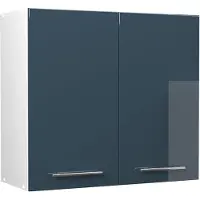 Vicco Hangkast Fame-Line, Donkerblauw hoogglans/Wit, 80 cm