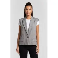 Iro Paris Zohar Jacket Black/white Maat: 42 | Gilets Outlet | Dames | Grijs