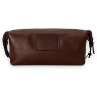 Ralph Lauren Heren Bruine leren toilettas Heritage (OSFA), Casual, Leer 405P16229001