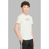 Adidas Sportswear T-shirt met print - crème Ecru Jongens/Meisjes Katoen Ronde hals - maat 152