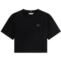 Tommy Hilfiger T-shirt met backprint - zwart Meisjes Katoen Ronde hals - maat 122