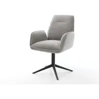 DELIFE Draaistoel Zoa-Flex zachte stof met structuur grijs kruispoot zwart 360° draaibaar rocker-functie pocketveer kern