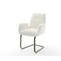 DELIFE Sledemodel Zoa-Flex bouclé zacht beige sledemodel vlak afwerking met titanium pocketveer kern
