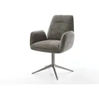 DELIFE Draaistoel Zoa-Flex bouclé zacht mud kruispoot grafiet 360° draaibaar rocker-functie pocketveer kern
