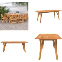 vidaXL Tuintafel 200x90x75 cm, massief acaciahout - Tuintafel - Tuintafels - Tuinmeubels - Eettafel