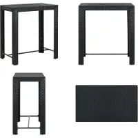 vidaXL Tuinbarset zwart 100x60,5x110,5 cm, kunststof riet - Barbilset - Tuinbar - Tuinmeubel