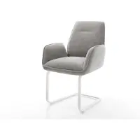DELIFE Sledemodel Zoa-Flex zachte stof met structuur grijs sledemodel vlak wit pocketveer kern