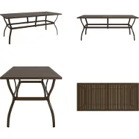 vidaXL Tuintafel Bruin 190x80x72 cm Staal - Tuintafel - Tuintafels - Tafel - Tafels