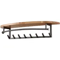 Nest of Nora Kapstok wandmodel met roede en hoedenplank - 8 haken - Acacia