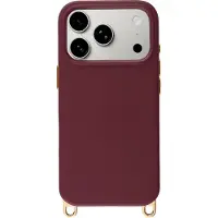 Selencia Rivièra MagSafe Backcover met afneembare haakjes voor de Apple iPhone 17 Pro - Bold Burgundy