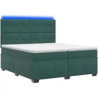 vidaXL Boxspringbed met matras, donkergroen, 200 x 200 cm, fluweel