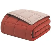 Poyet Motte CALGARY Microvezel dekbed, 400 g/m², omkeerbaar, grijs/bruin, 140 x 200 cm, warm