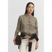 Bugatti Damen Blouse van viscose met overhemdkraag en grafisch patroon