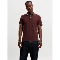 Jack & Jones Shirt 'JJPaulos' navy / donkerrood / wit