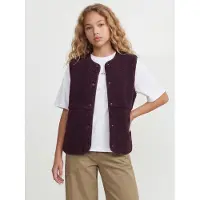 JJXX GIRL rechtvallend teddy gilet - donkerrood Effen - maat 164