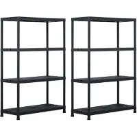 vidaXL Opbergrekken 2 st 220 kg 90x40x138 cm kunststof zwart