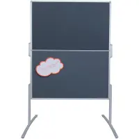 Franken Moderatiebord PRO, opvouwbaar, aan beide zijden te gebruiken, B 1200 x H 1500 mm, vilt, grijs, MT880312