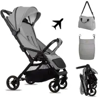 BabyLux Buggy Kinderwagen GIAU Reisbuggy met Ligfunctie, Kleur: Steel