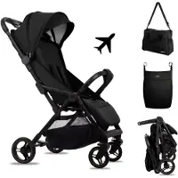 BabyLux Buggy Kinderwagen GIAU Reisbuggy met Ligfunctie, Kleur: Onyx