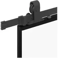 vidaXL Schuifdeur met beslagset 76x205 cm gehard glas zwart