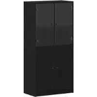 vidaXL Highboard Zwart Eiken 68 x 37 x142 cm