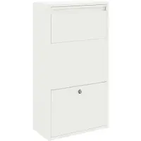vidaXL Pakket Inwerpkoker met opslag Wit 44 x 22 x 82 cm Staal
