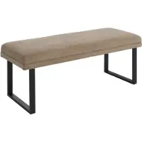 MCW Bank -O81, gestoffeerde bank, garderobebank, eetkamerbank, metaal, chenille (310 g/m²) 120 cm ~ lichtbruin