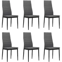 vidaXL Eetkamerstoelen 6 st stof lichtgrijs