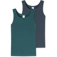 Schiesser Onderhemd ' 95/5 Multi ' donkerblauw / groen