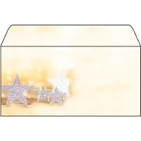 Sigel Glitter Stars Enveloppen 11 x 22 cm Beige, zilver 50 Stuks