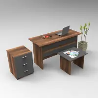 Skye Decor , Vo9-Ba, Kantoormeubelset, Notenhout, 100% melaminecoating op spaanplaat, 140 x 60 x 73,8 cm