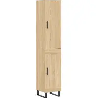 vidaXL Hoge kast 34,5x34x180 cm bewerkt hout sonoma eikenkleurig