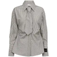 Haute L'Amitié Dames Blouses Gemma Tie Stripe Shirt - Gebroken Wit - Maat M