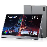 Arzopa Z3FC Portable Monitor 16,1 inch - 2.5K QHD IPS - 180Hz Gaming - 400 nits - 107% sRGB - FreeSync - 2xUSB-C - HDMI 2.0 - Premium Aluminium