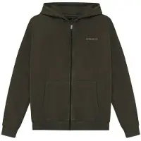 Rellix oversized sweatvest met borduursels - donkergroen Effen - maat 176