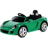 Sun baby Porsche Carrera GT Elektrische Kinderauto Accuvoertuig 12V - Afstandsbediening, MP3, Openende Deuren - Groen