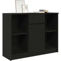 vidaXL Dressoir met lade 101x35x76 cm spaanplaat zwart eikenkleurig