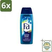 Fa Men - Douchegel - Active Sport - Verfrissend - Green Citrus - 250 ml - Voordeelverpakking - 6 stuks - Sport deodorant - Verfrissend