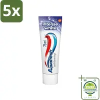 Aquafresh 5 x Tandpasta Intense White 75 ml - Grootverpakking - Tandpasta - Witte Tanden - Tanden Reinigen - Vlekken Verwijderen - Gezond Tandvlees