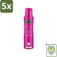 Vogue 5 x Women - Extravagant - Parfum Deodorant - 150 ml - Grootverpakking - Parfum Deodorant - Fruitige Geur - Bloemige Geur - 24 Uur Bescherming - Zweetbescherming