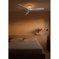 Create - Plafondventilator stil 40W (Ø132cm) - Sfeerlicht LED - Afstandsbediening - 6 snelheden - Programmeerbaar - WIND CALM CUSTOM RATTAN